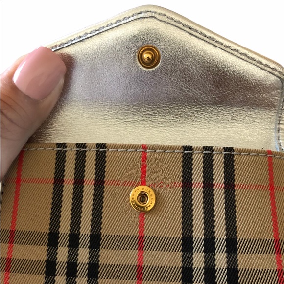 BURBERRY SILVER SMALL CHECK ENVELOPE CARD WAL - Picture 6 of 9